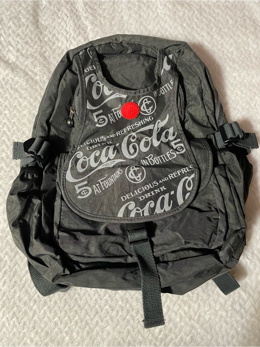 Coca-Cola Khaki Green Nylon Backpack Officially Licensed